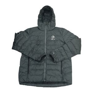 RLX Ralph Lauren Lightweight Puffer Down Jacket Gray Nylon Sz Medium Golf Coat